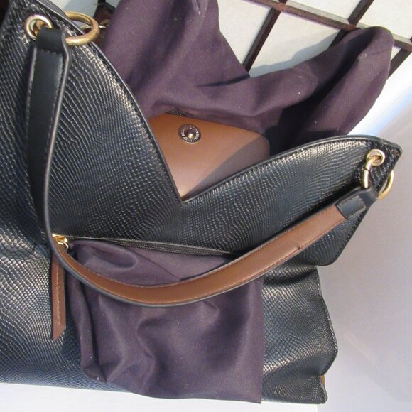 Adriennne Vittadeni, handbag, Faux Leather, Brown & Black, Gold accents, lined. - Picture 8 of 15